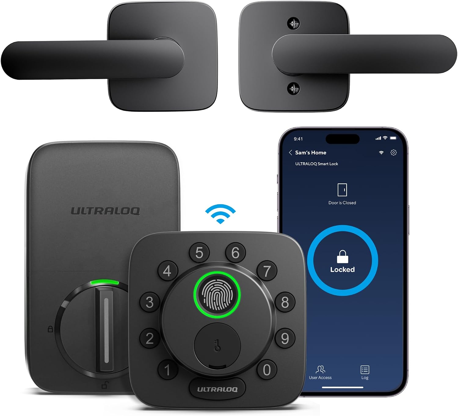 Bolt SE Wi-Fi Smart Lock with Handle, Matter Over Thread, Works with Apple Home, Alexa, Google, 18 Months Battery
