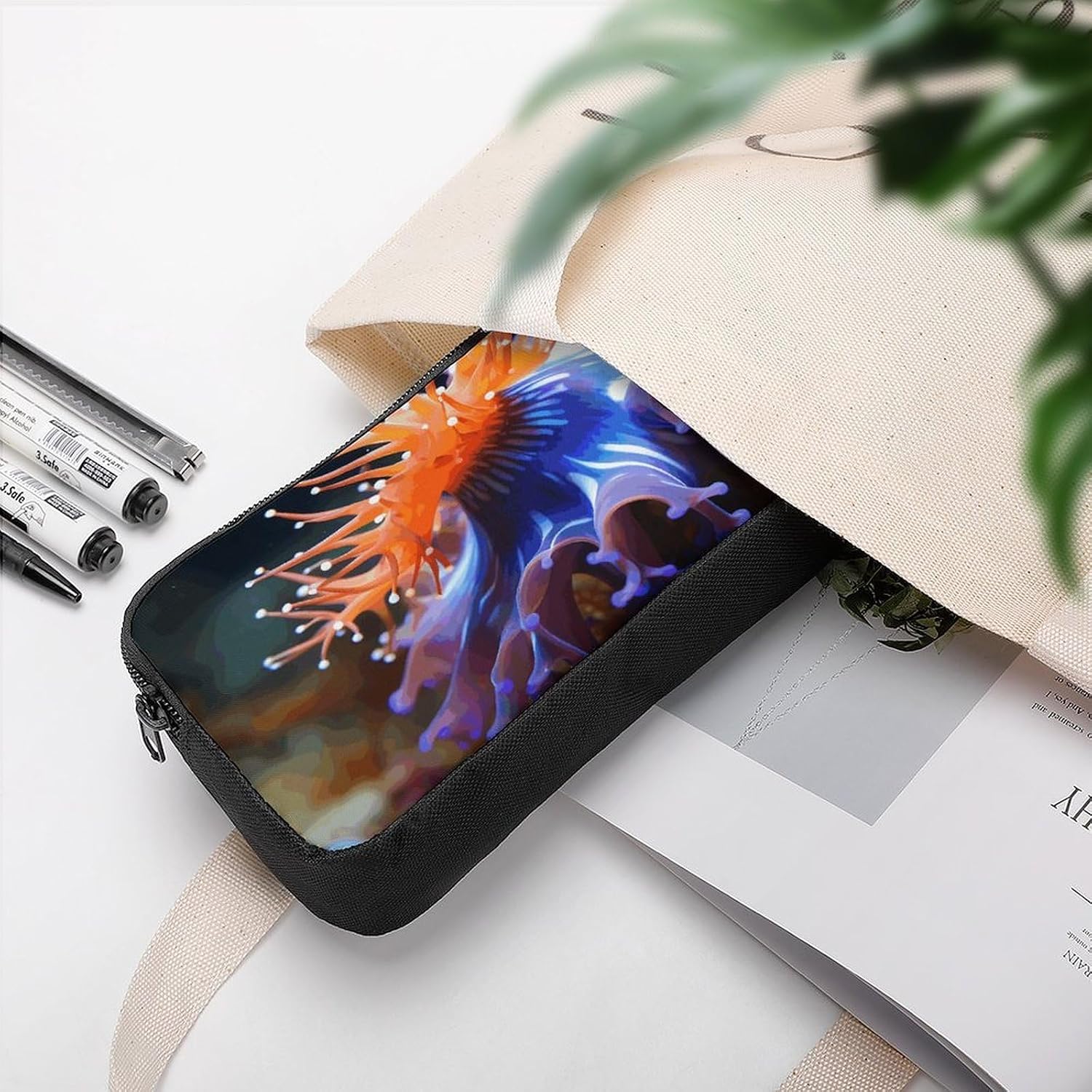 Lightweight Nudibranch Pen Pouch with Metal Zipper image 5