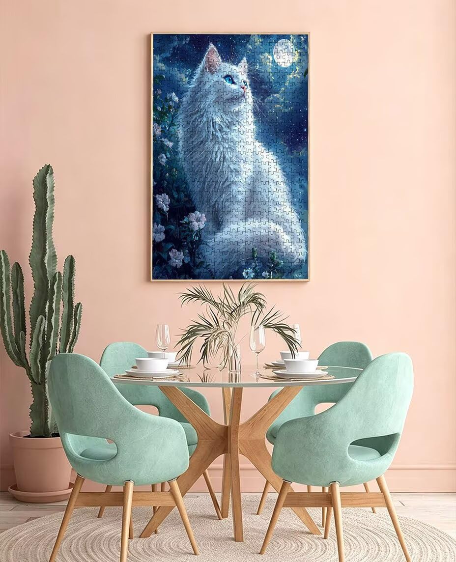 Puzzle 5000 Teile, WeißE Katze Puzzle Erwachsene 5000, Klassische Puzzles, Geschicklichkeitsspiel, Puzzlespiele für Die Ganze Familie, Mit Schöner Verpackung, Dekoration Puzzles und Geschenke BXHZW350