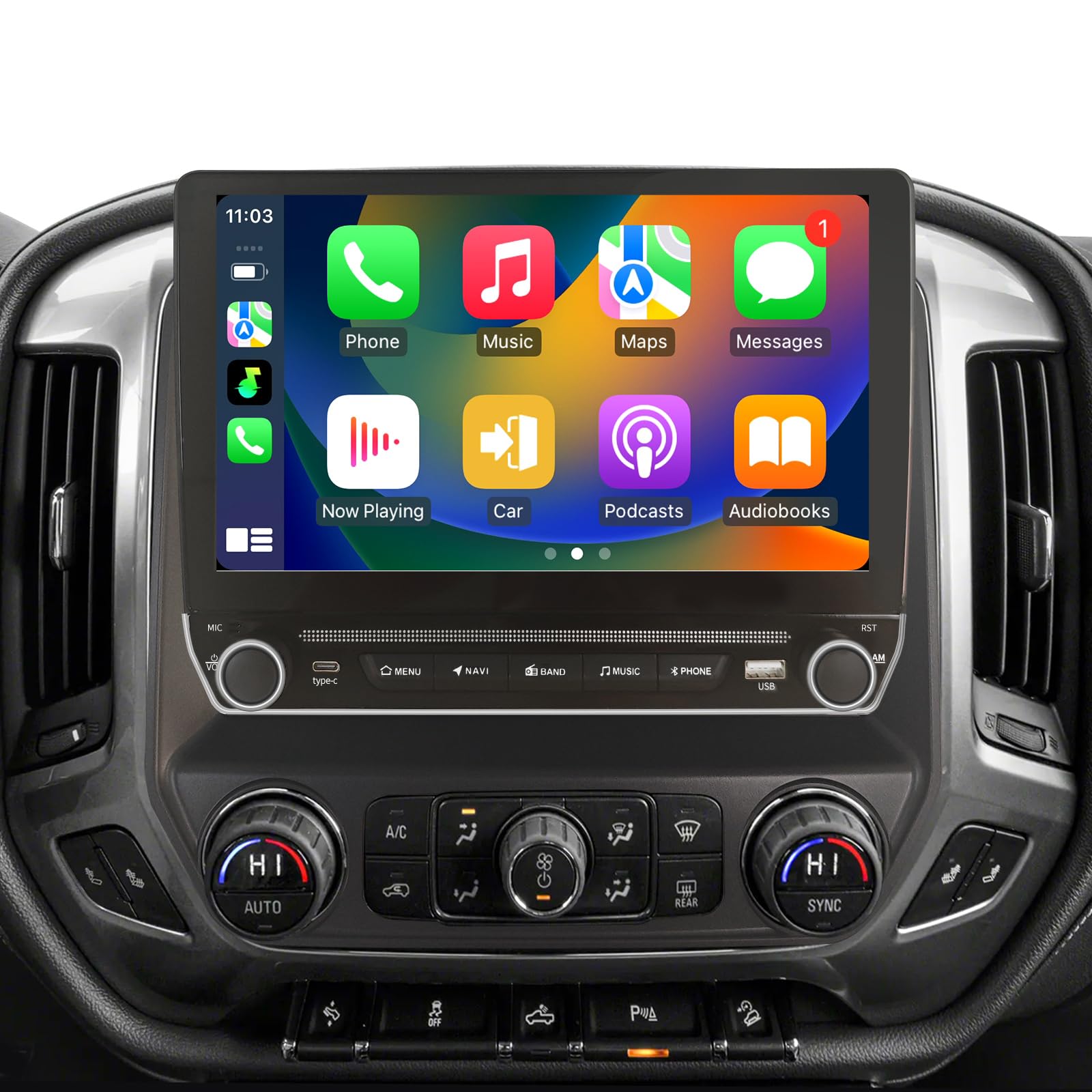 Photo 1 of **UNTESTED**
Car Radio for Chevrolet Silverado GMC Sierra 2014-2019 Stereo Replacement with Wireless Carplay Android Auto 10.1 inch Touch Screen Head Unit with GPS Bluetooth 4G WiFi DSP SWC FM/AM/RDS Backup Camera