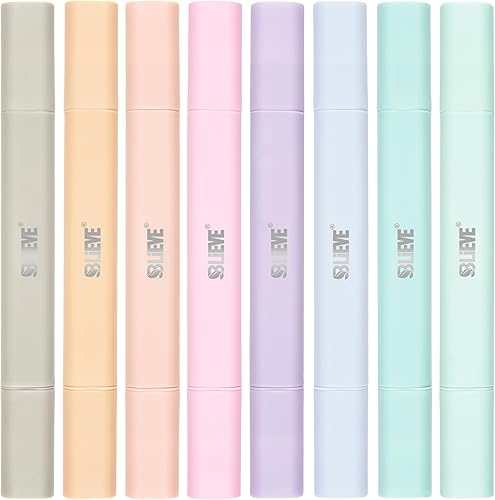 BLIEVE - Resaltadores estéticos de la Biblia que no se traspasan, varios colores, lindo resaltador de doble punta para suministros de diario y