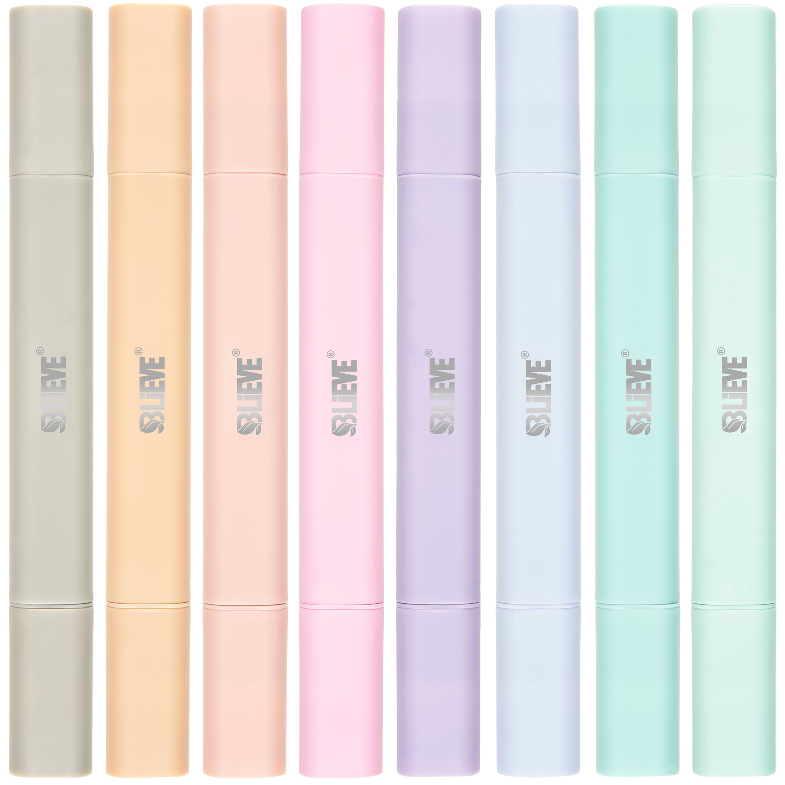 BLIEVE Bible Highlighters No Bleed Through, Pastel Colors, Dual Tip, 8 Pack | Smooth Ink Flow - main product image