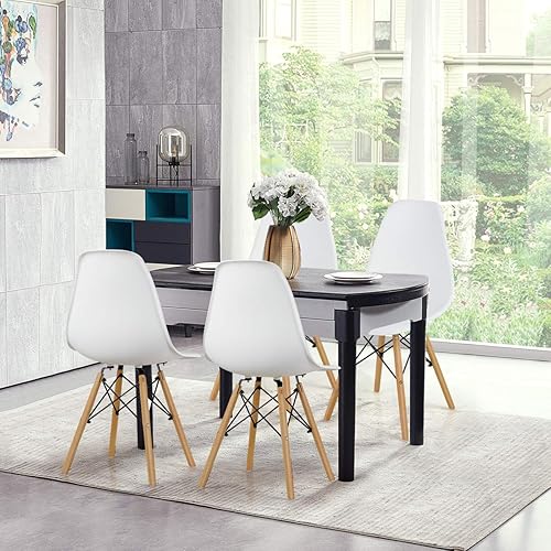 Miniatura 2 de GOFLAME DSW - Sillas de comedor, sillas de plástico con patas de madera, sillas sin brazos de estilo moderno para sala de estar, cocina, dormitorio,