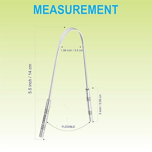 Miniatura 3 de BLADEL Raspador de lengua 100% acero inoxidable (paquete de 2) herramienta de cuidado de la lengua, ideal para el cuidado de la higiene bucal,