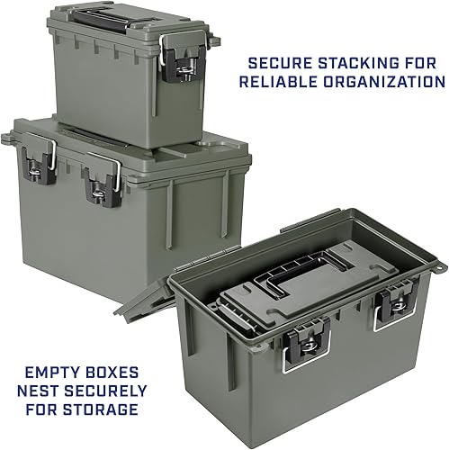 Miniatura 126 de Sheffield 12632 - Caja apilable para munición calibre .30, resiste al agua y al polvo, con cerradura y asa, para equipo de caza, suministros