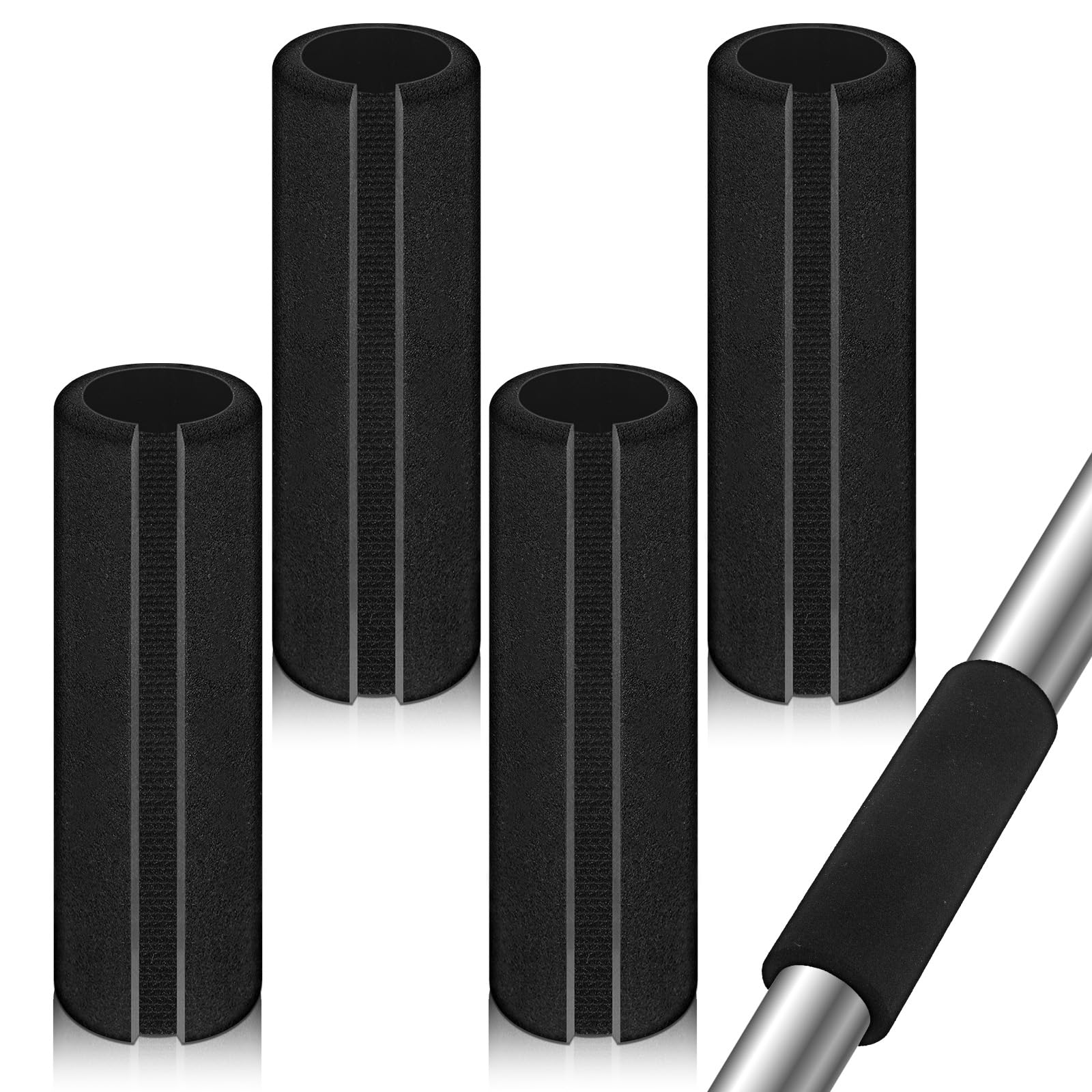 4 Pcs Foam Handle Grips 4.25 Inch Rubber Wrap Cover Shock Absorption Handle Cushion Pad Soft Walker Hand Grips Cover for Bike Bicycle Rollator