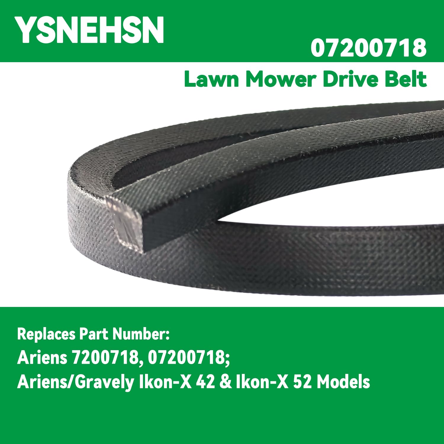 07200718 - Correa de transmisión para cortacésped Ariens Gravely 915175 915177 Zero Turn ZTX42 IKOM-X 42 52 (1/5.1 cm x 144.8 cm)