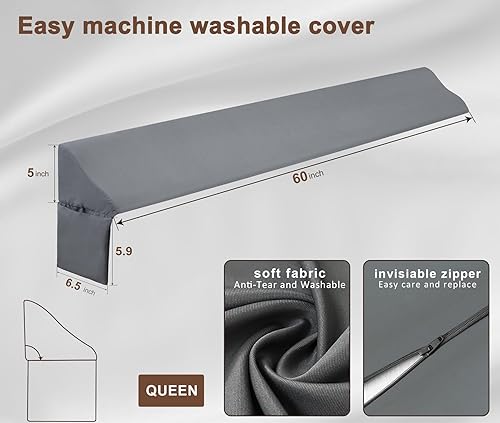 Miniatura 5 de Vekkia Almohada de cuña de cama Queenalmohada de cabecerocuña de colchón de espuma, relleno de espacio de cama para cerrar el espacio (0-3.5