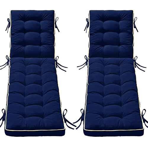 2 Pack 80x26 Inch Folding Chaise Lounge Cushion Quick Dry