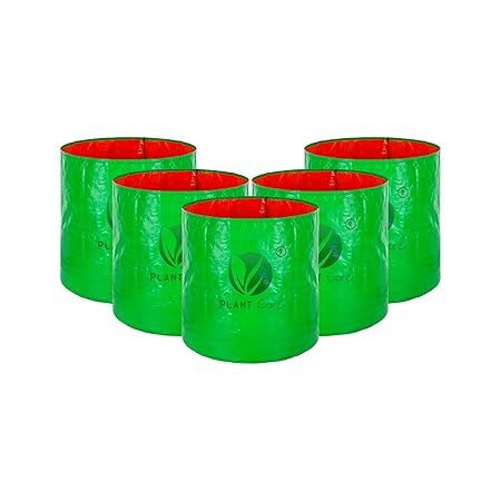 PLANT CARE HDPE Gardening Grow Bag, Nursery Cover Green Bags, Indoor & Outdoor Grow Containers for Vegetables Fruits Flowers.-Pack of 5 (18 in X 18 in)