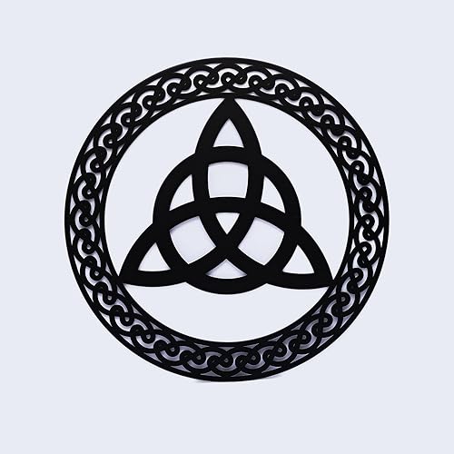 Vista 3 de Exclusively Irish Trinity Knot - Colgante de pared de forma redonda (latón antiguo)