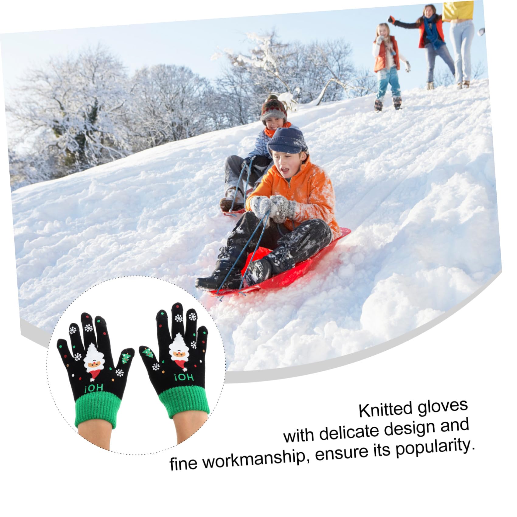 LIFKOME 2 Pares guantes juego para estudiantes guantes punto para niños mitones navidad guantes calientes invierno guantes mano punto caliente pantalla táctil chapa