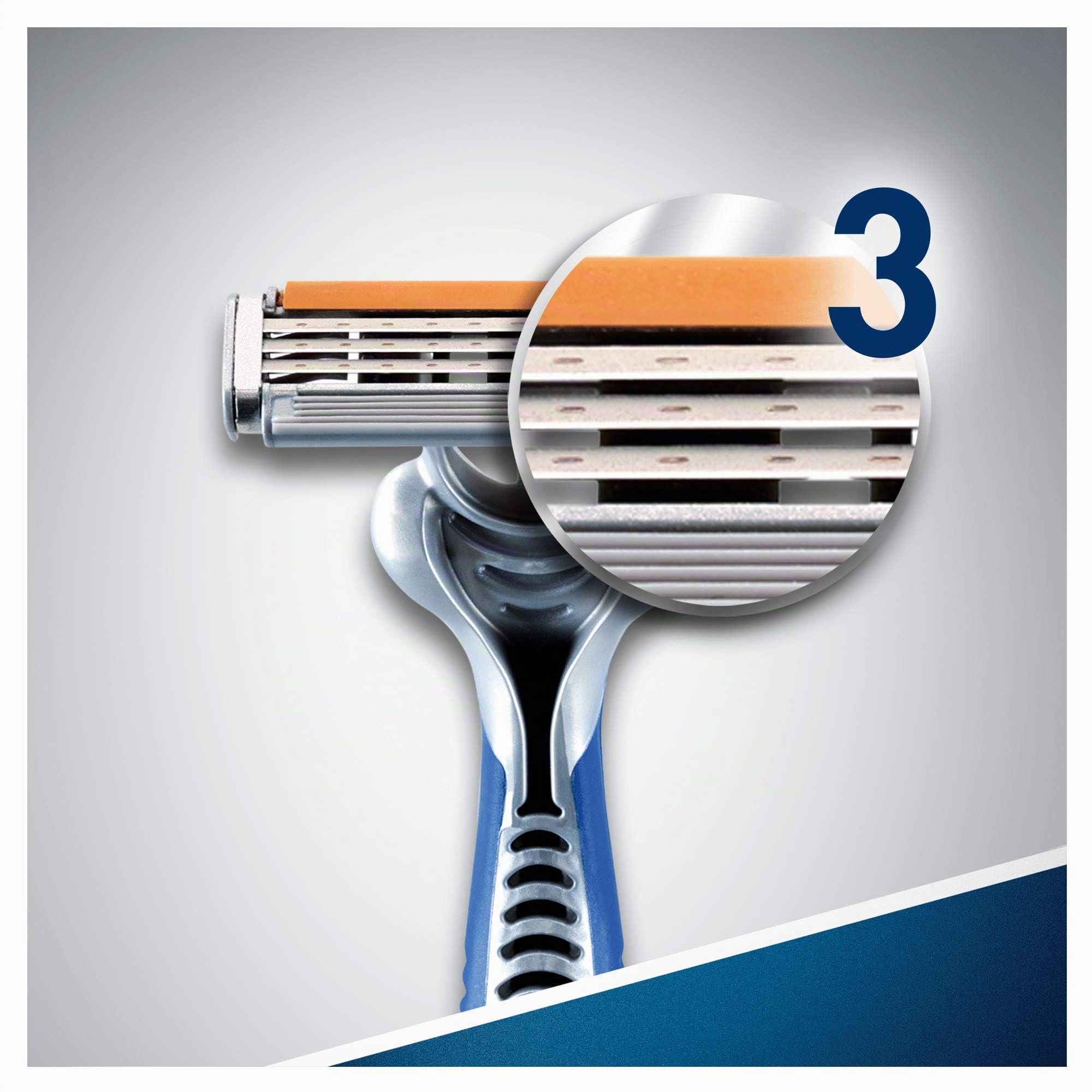 Gillette Sensor3, Confezione da 8 Lamette da Barba di Ricambio da 3 Lame, con Testina Snodabile, Rivestimento in Cromo per Lame che Durano a Lungo