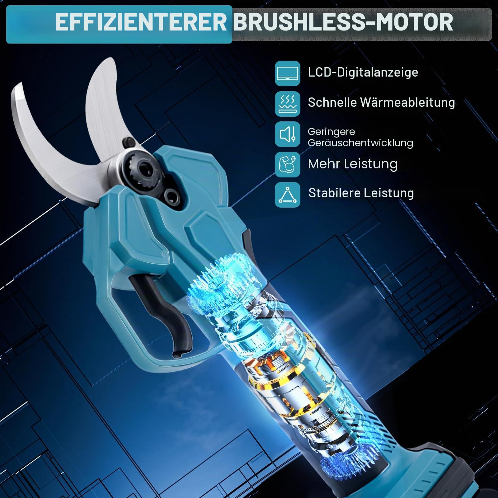 Akku Astschere Elektrische Gartenschere Kompatibel mit Makita 18V Akku