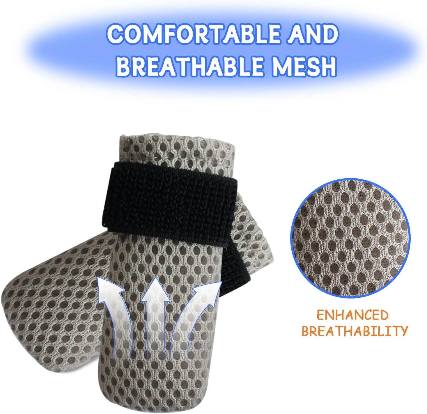 review Cat Mittens to Prevent Scratching Breathable Mesh Cat Foot Cover 8PCS Non-Slip and Breathable Suitable for Feeding Bathing or Clipping Your Cat's Nails(Gray+Black (S)