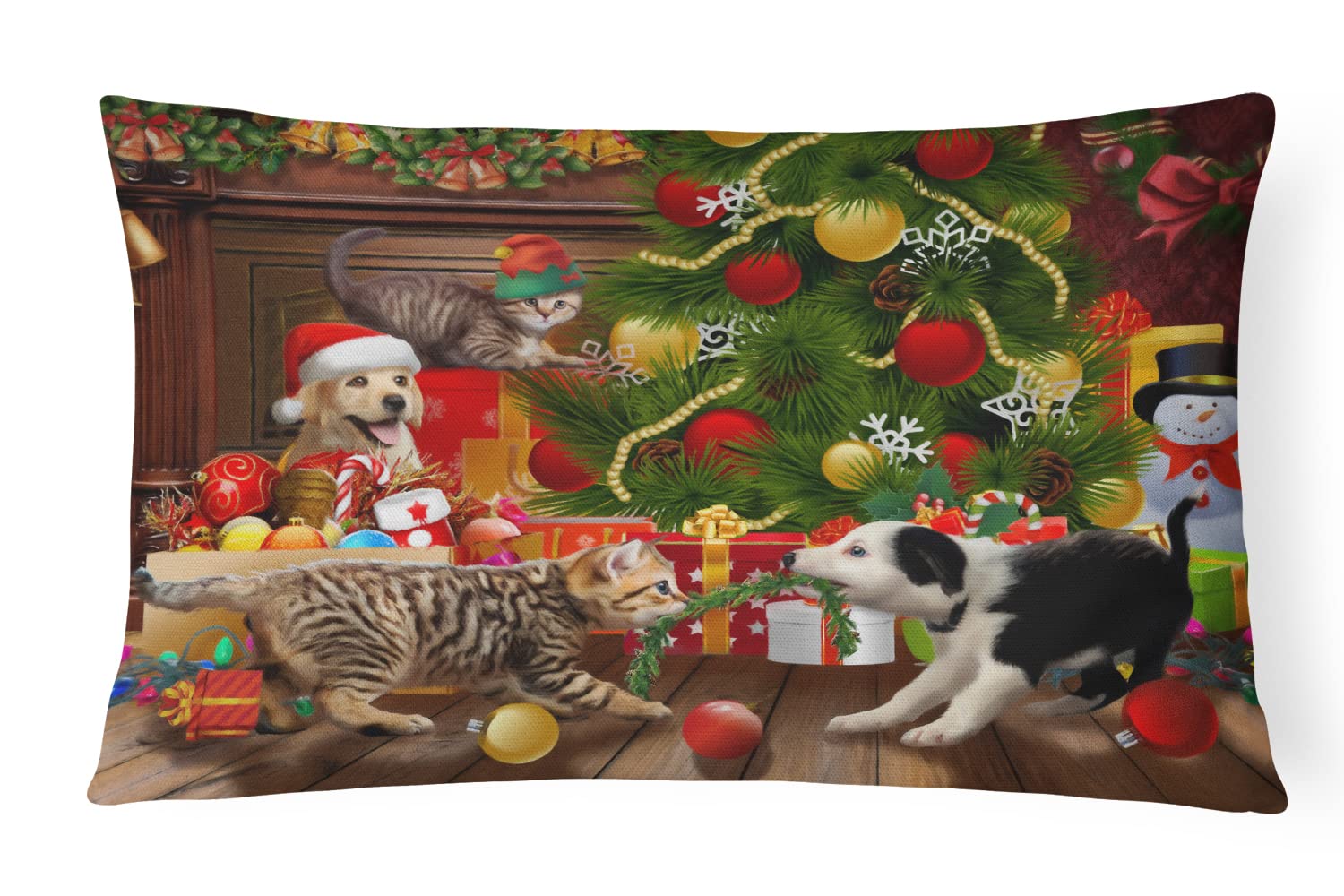 Coussin de Noël en toile Caroline's Treasures à offrir pour une décoration de fête réussie