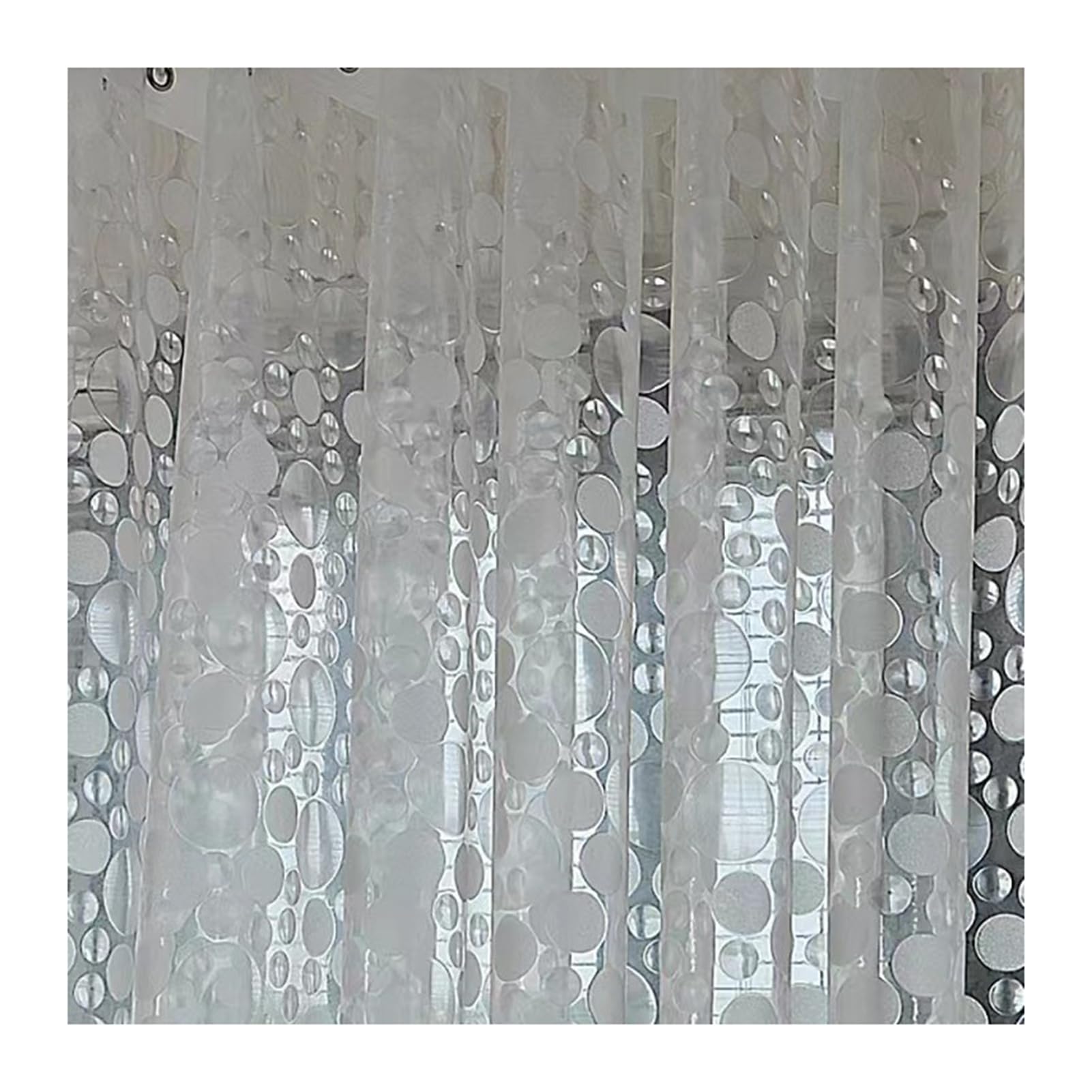 matumou Waterproof Shower Curtain Liner, Thick EVA Shower Liner, 3D Pebble Pattern Bath Curtain for Shower Stall, Bathtubs