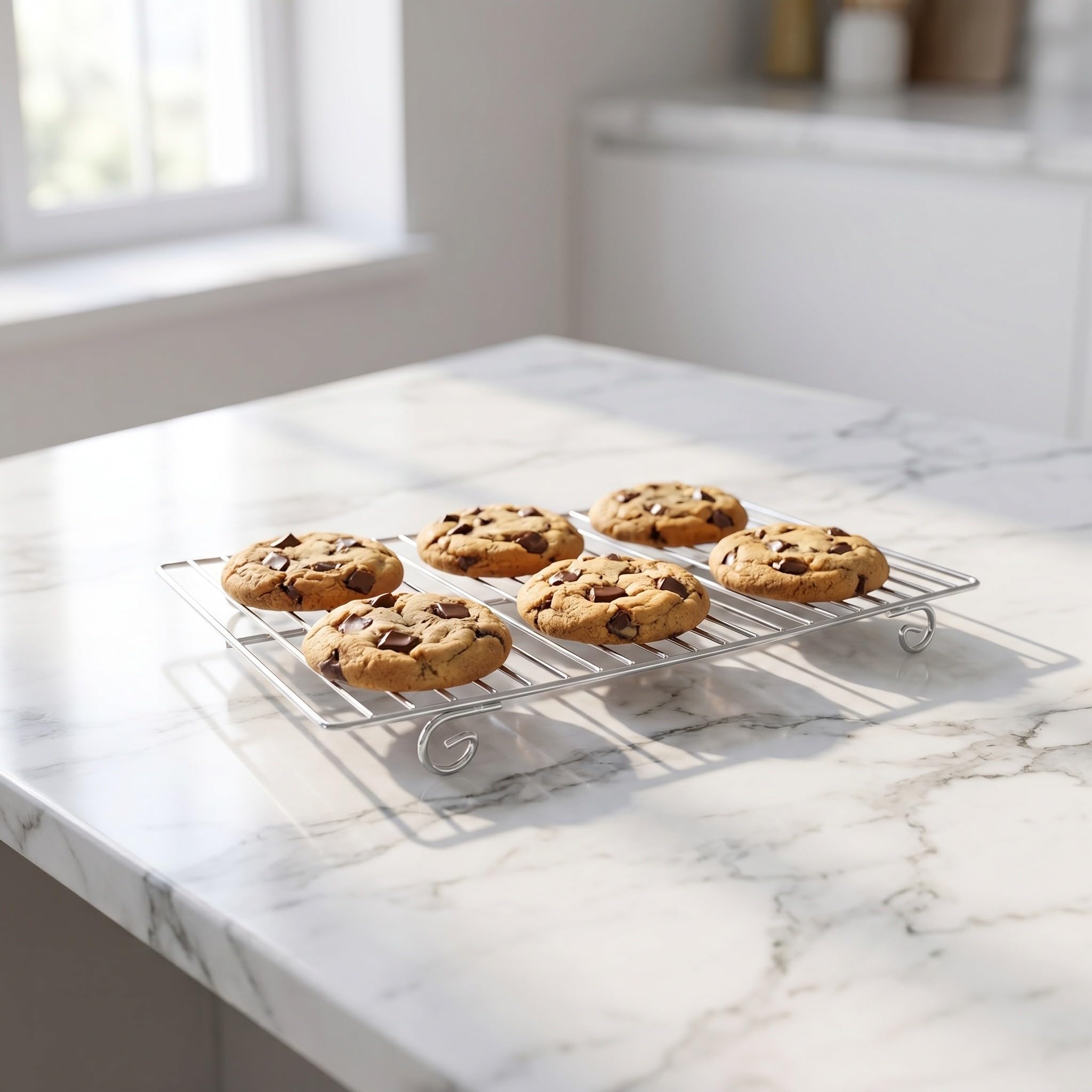 ibasenice Grille de Refroidissement pour la Cuisson et la pâtisserie - Grille de Cuisson en Acier Inoxydable pour Four, idéale pour la préparation des gâteaux, Biscuits et Pains - Améliore la