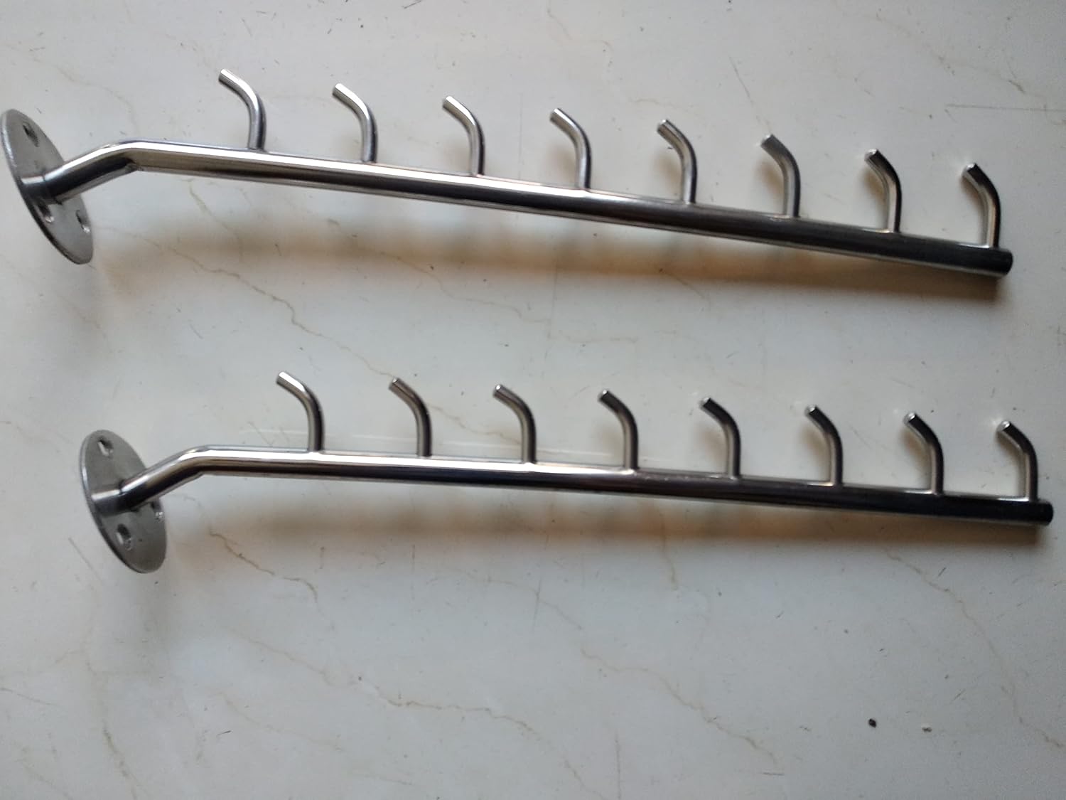 Q1 Beads 2 Pcs. 8 Pin Stainless Steel Display Hook Wall Drope Hanger for Showroom/Mobile Shop/Wall Mount/Clothes Pack of 2 (Silver) offers donot miss 3 Q1 Beads 2 Pcs. 8 Pin Stainless Steel Display Hook Wall Drope Hanger for Showroom/Mobile Shop/Wall Mount/Clothes Pack of 2 (Silver) offers donot miss