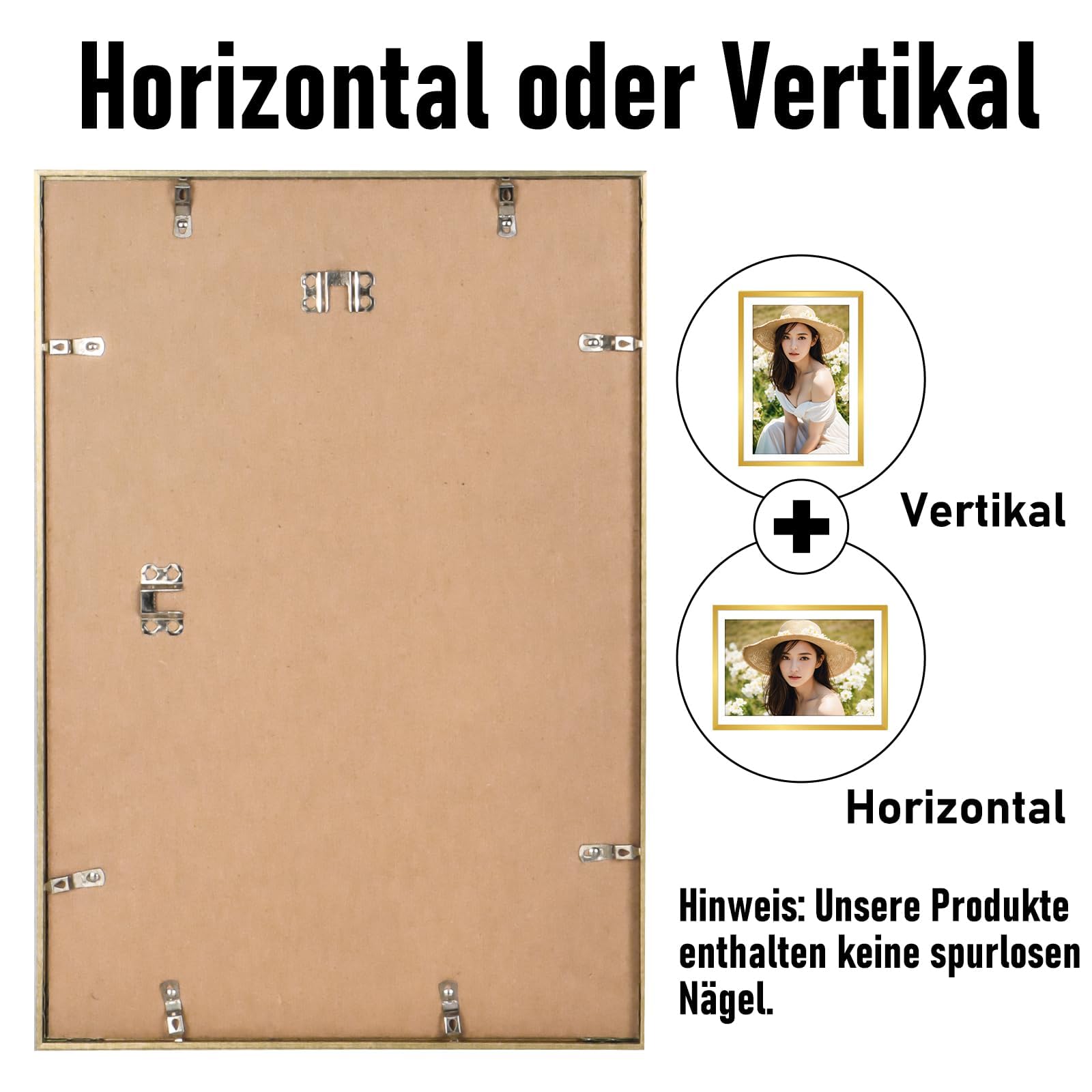 KoKoBin Ramka na zdjęcia złota aluminiowa metalowa rama plakatowa z nietłukącym szkłem akrylowym Nowoczesna ramka na zdjęcia z passe-partout na zdjęcia plakat złoty (złoty, 50 x 70)