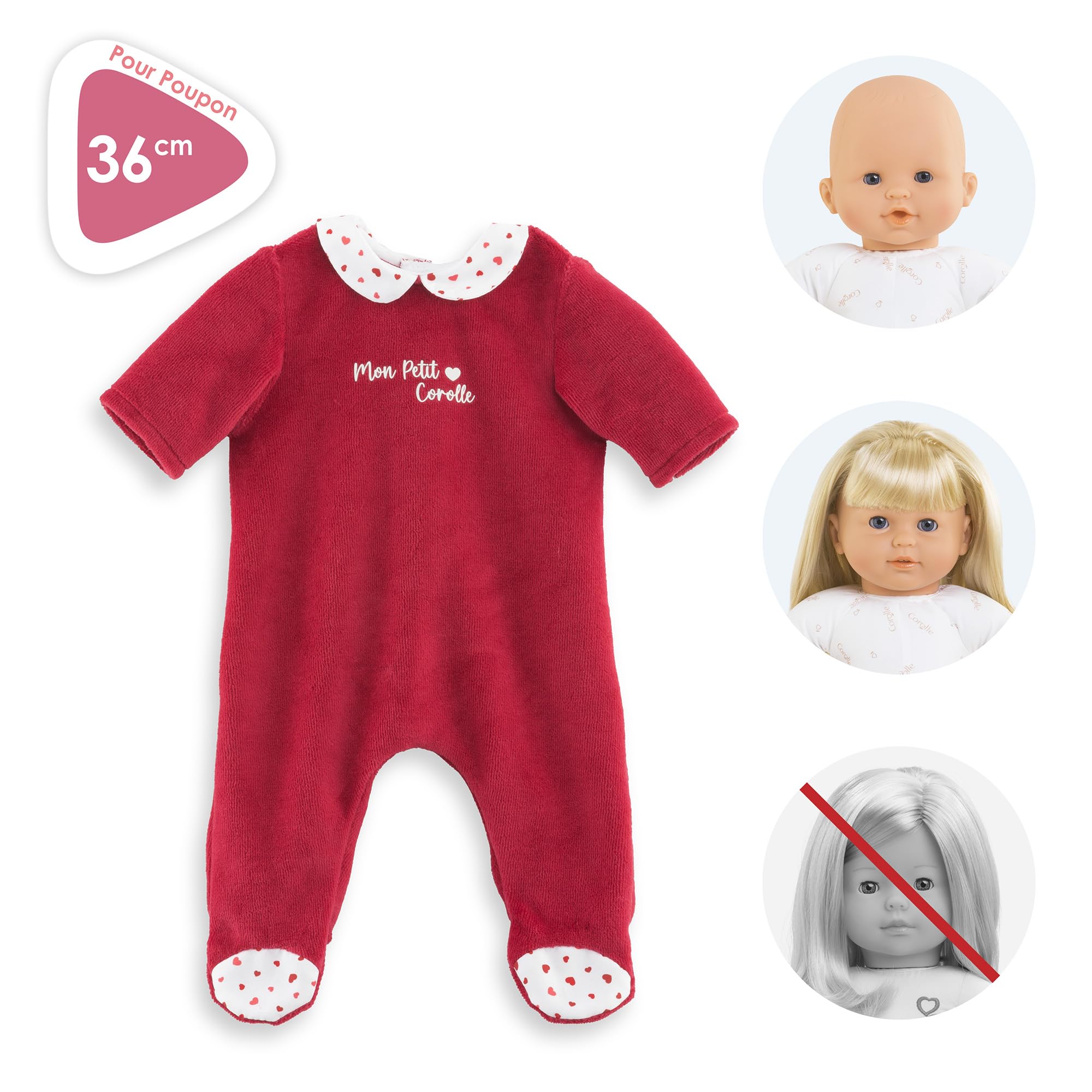 Pyjama Corolle Pour Poupon 36 Cm - Vêtement De Poupée Facile à Enfiler, Dès 2 Ans - Idéal Cadeau Jouet D'imitation