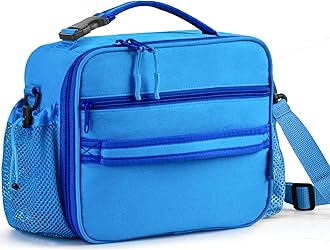 Kids Lunch Box For Girls,Lunch Box For Boys,Insulated Lunch Box For Kids,Kids Lunch Bag With Double Bottle Holder,Freezable Lunch Bag For School Travel Work (blue)