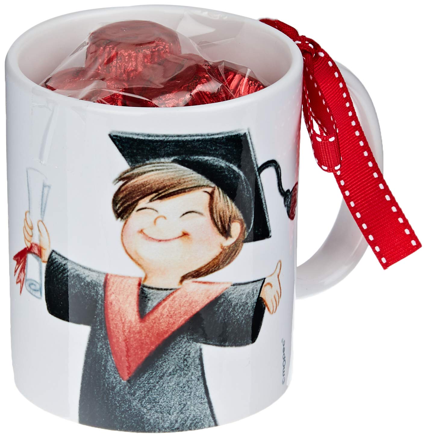 Mopec GB357.3.1 Graduation Ceramic Mug Boy 6 Chocolates in Gift Box
