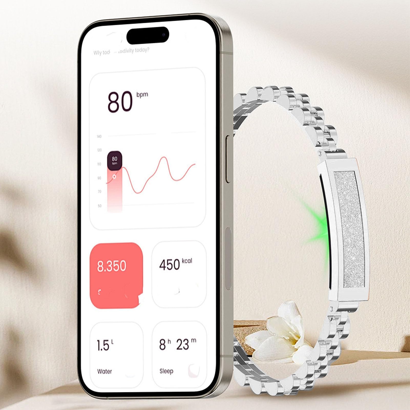 Pulsera Inteligente de Seguimiento de Actividad física, aleación de Zinc, Bluetooth, IP68, Resistente a la Lluvia, con Contador de Pasos para Seguimiento del sueño y el Deporte,
