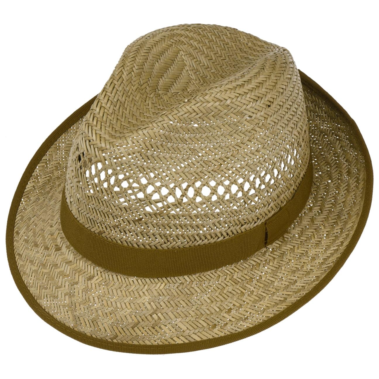Lipodo Chapeau en Paille Basic Bogart Femme/Homme - Made in Italy de Soleil Plage avec Ruban Gros Grain Printemps-ete Ete