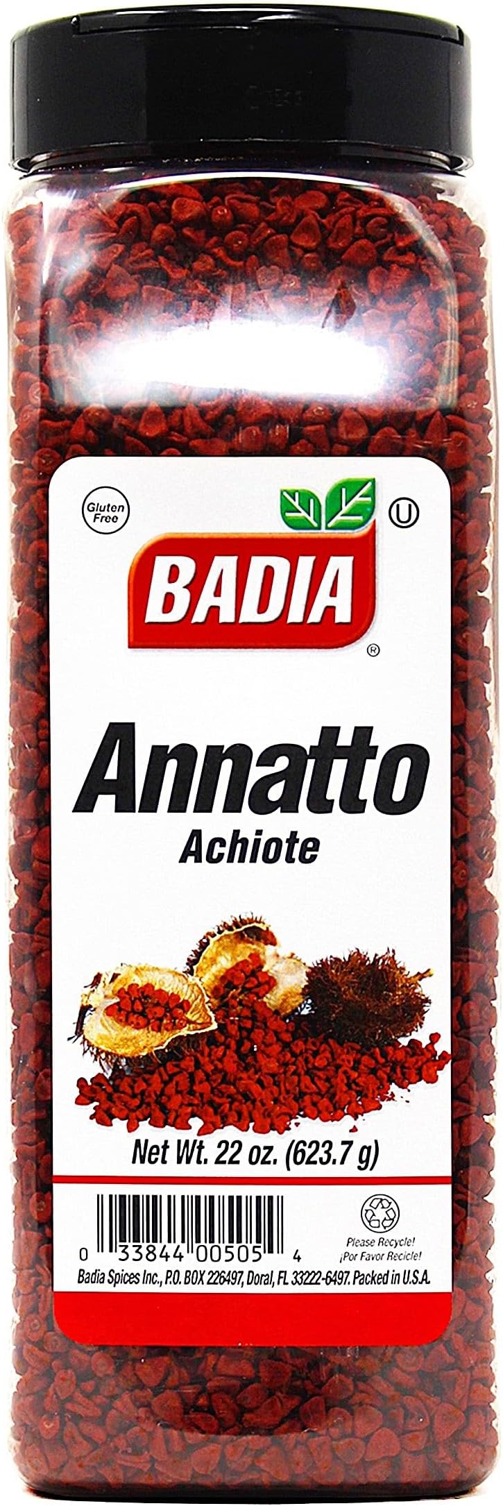 Badia Whole Annatto 22 oz – Warm, Peppery, Slightly Nutty Flavor – Achiote Seeds for Natural Color & Seasoning