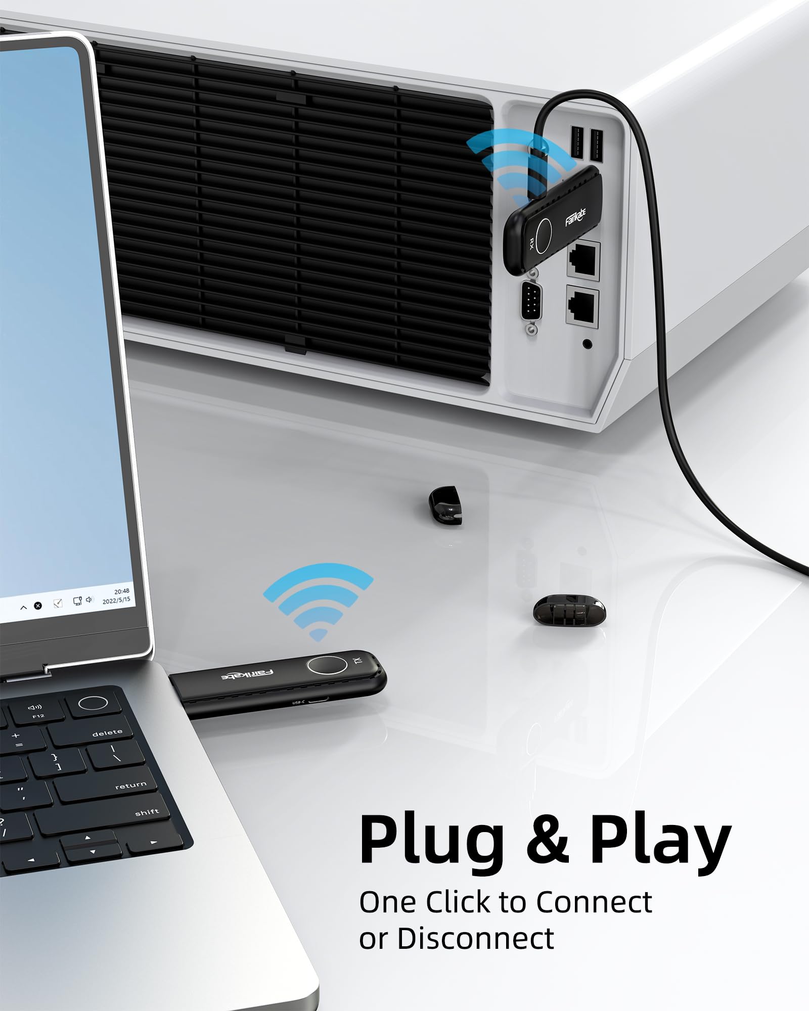 Émetteur et récepteur HDMI sans Fil, Extension HDMI sans Fil Portable 30 m/98 Pieds, Extension vidéo et Audio sans Fil Plug and Play pour Le Streaming sur Moniteur