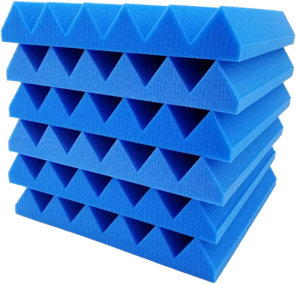 Bookishbunny 2 inch Acoustic Foam Panels Wedges Studio Sound Proofing Recording Studio 12" x 12" x 2" (12 Packs, Blue)