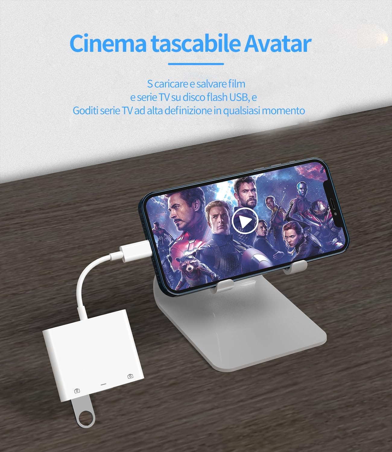 Adattatore Lightning USB 3.0 Per Apple iPhone iPad (3 in 1) Ricarica Cavo OTG Da Camera Chiavetta Lettore Schede Tastiera Telefono Reader Card Jack Chiavette Fotocamera Memoria Mouse Trasferire ip