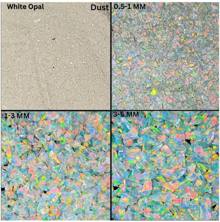 White Opal Loose Gemstone All Size Star Sparkling Fire Opal Crushed Gems for Inlay Material Woodworking, Fine Custom Jewelry Making