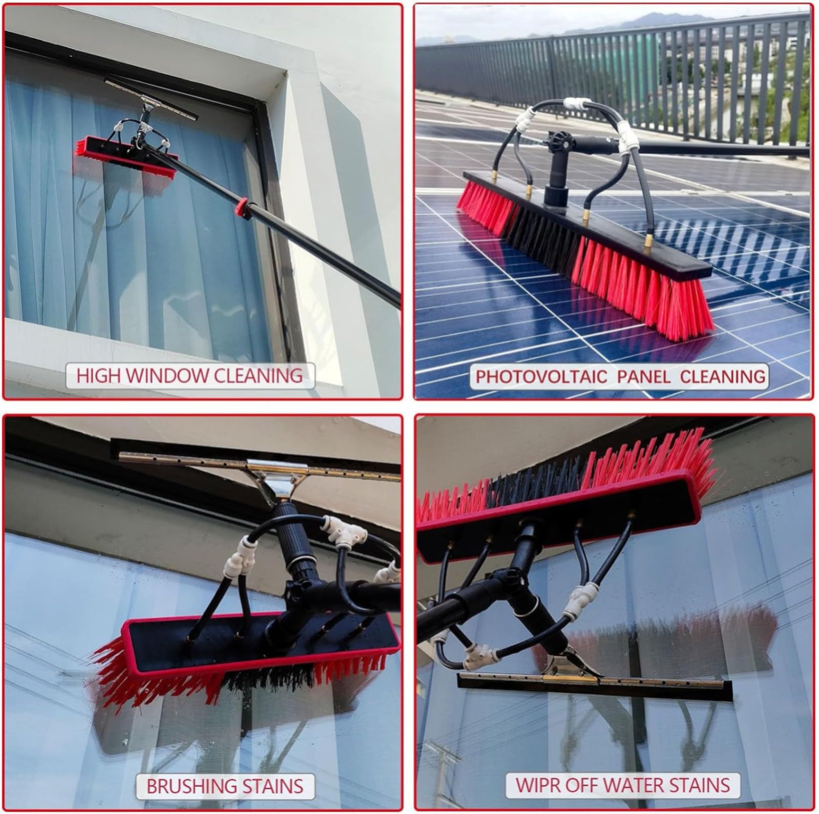 Kit di spazzole per la pulizia del pannello solare con manico, spugna in gomma e spazzola morbida per un'efficace manutenzione del pannello solare, facile da usare ed efficiente soluzione di pulizia