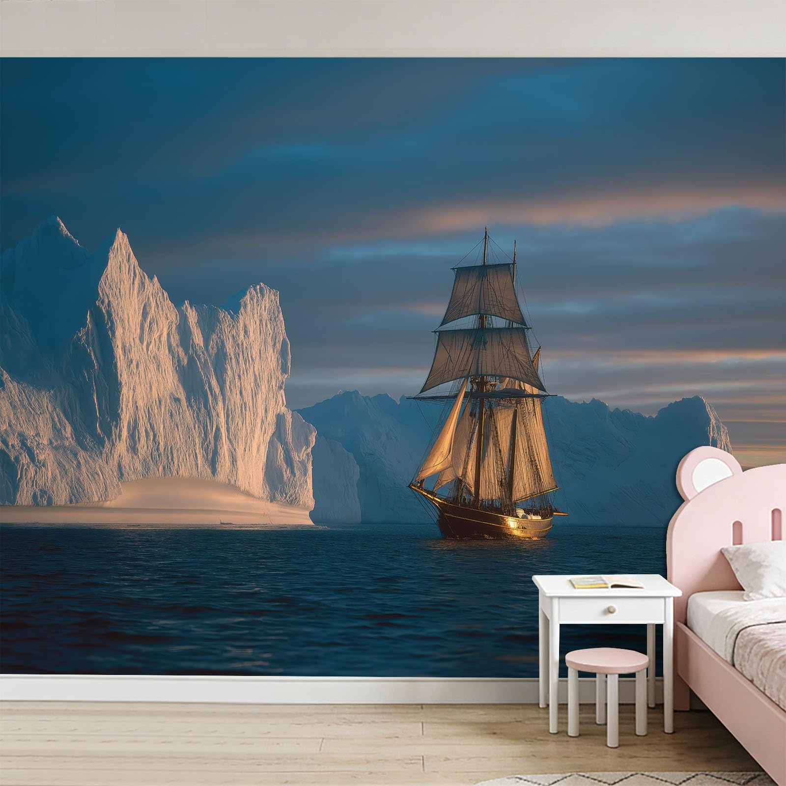 Iceberg fototapeta 200 x 140 cm panoramiczna fototapeta z włókniny panoramiczna ściana do sypialni dziewczynki sypialnia salon dekoracja sypialni