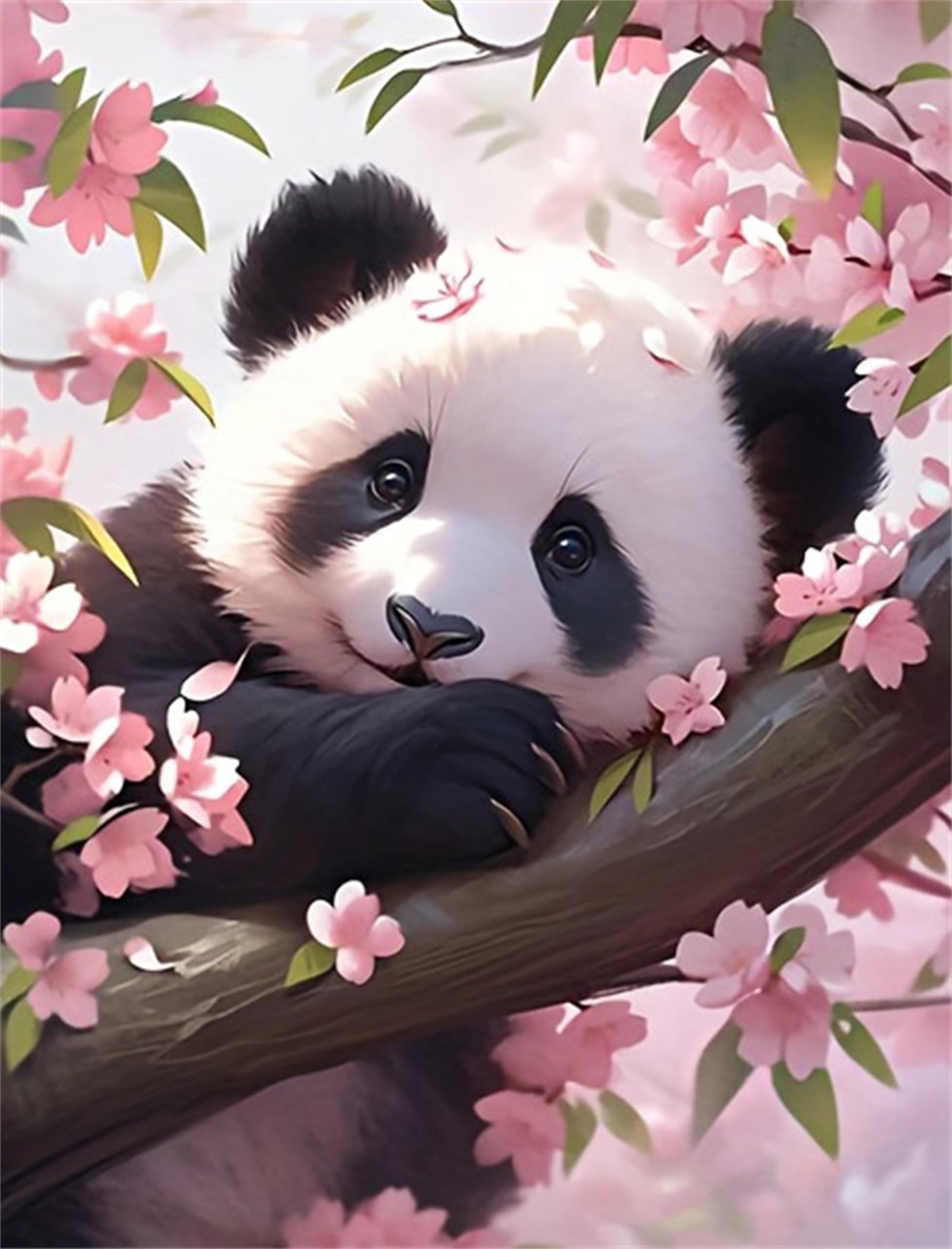 Wujiej Panda Adult Paint By Number Kits,Animal Painting Kits On Canvas, Large Color By Numbers Watercolor Gifts For Friends Home Wall Decor (Panda)