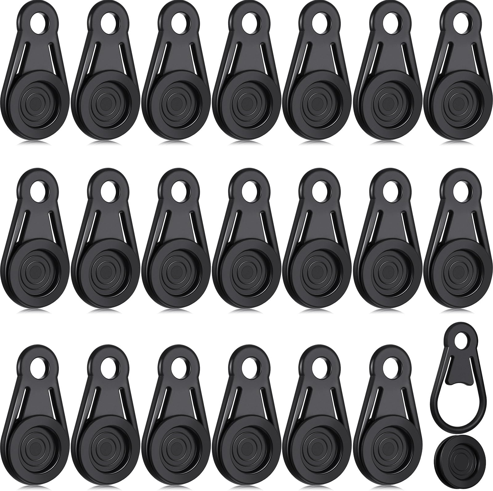 Hotop 20 Pcs Tarp Clips Heavy Duty Tarp Grabbers Movable Snaps Clip Extra Tie Down Effect Without Damaging a Hole for Outdoor Camping, Tent, Awning, Banner, Cover, Plastic Sheeting