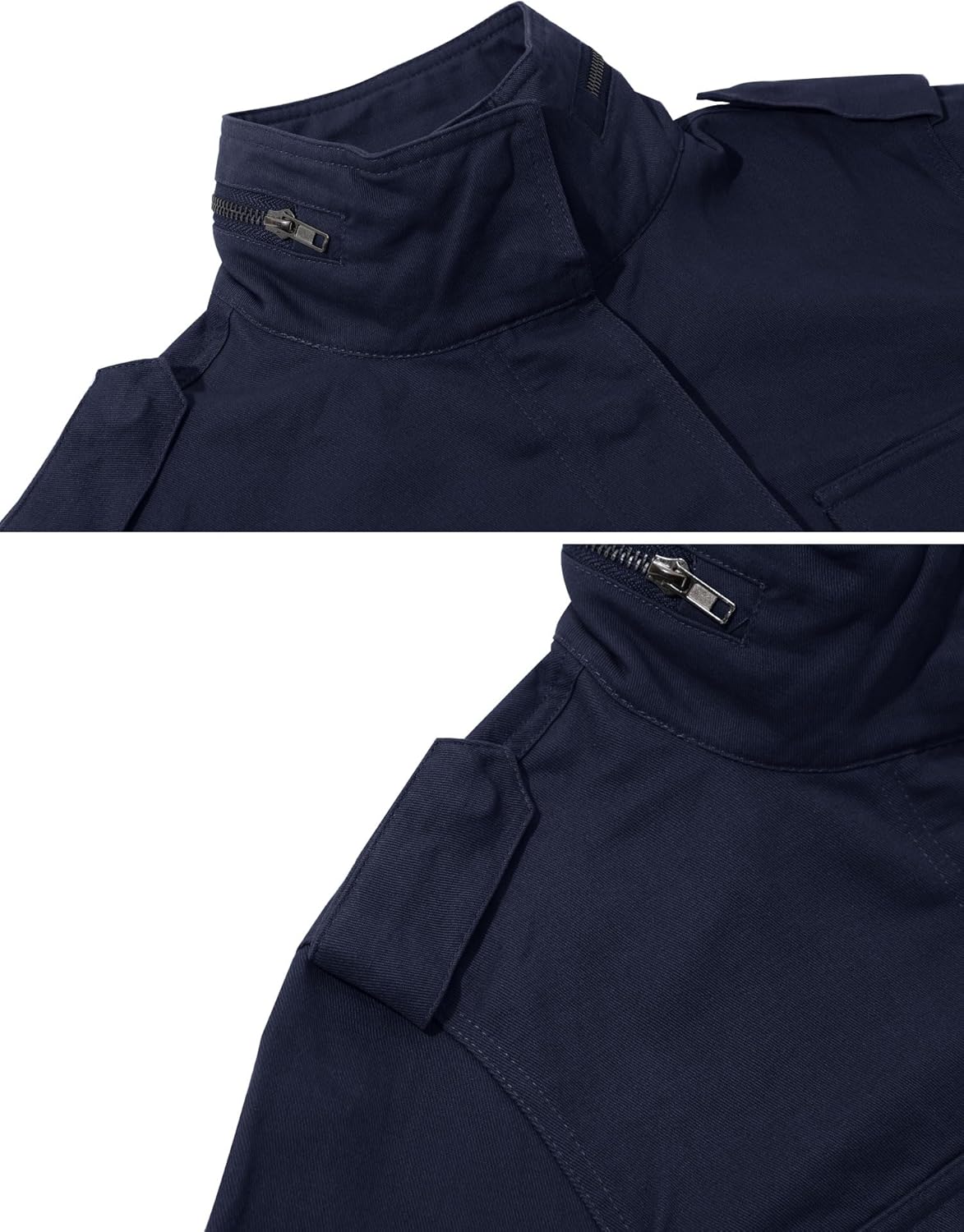 chouyatou Women's Fall Stand Collar Zip Up Military Cotton Utility Safari Jacket - Image 4