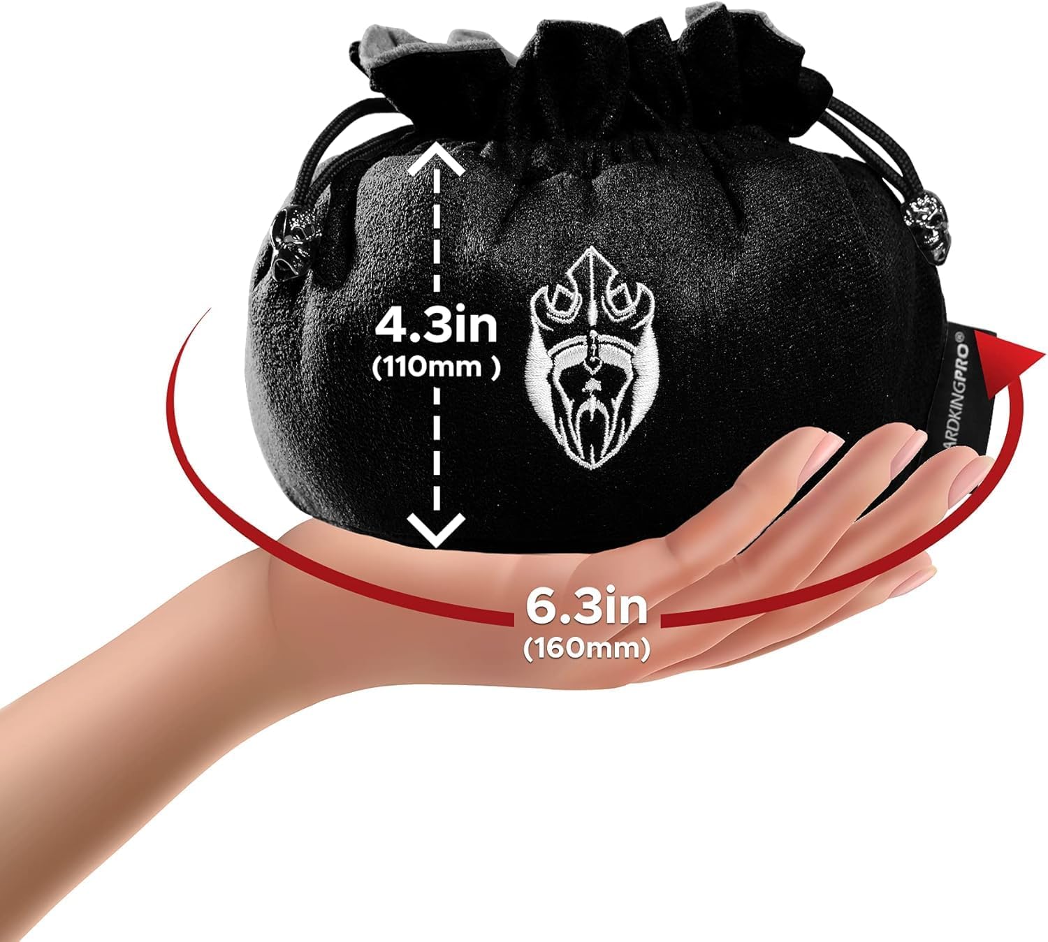 CardKingPro Immense Dice Bags with Pockets - Black - Capacity 150+ Dice - Great Organizer for Dice Hoarders, Perfect for Dungeons and Dragons [Patented Design]