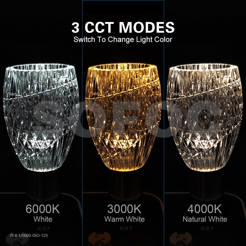 SOFOC LED E27 5W 3CCT Dimmable Cylindre Torsadé Lustre 6Pcs