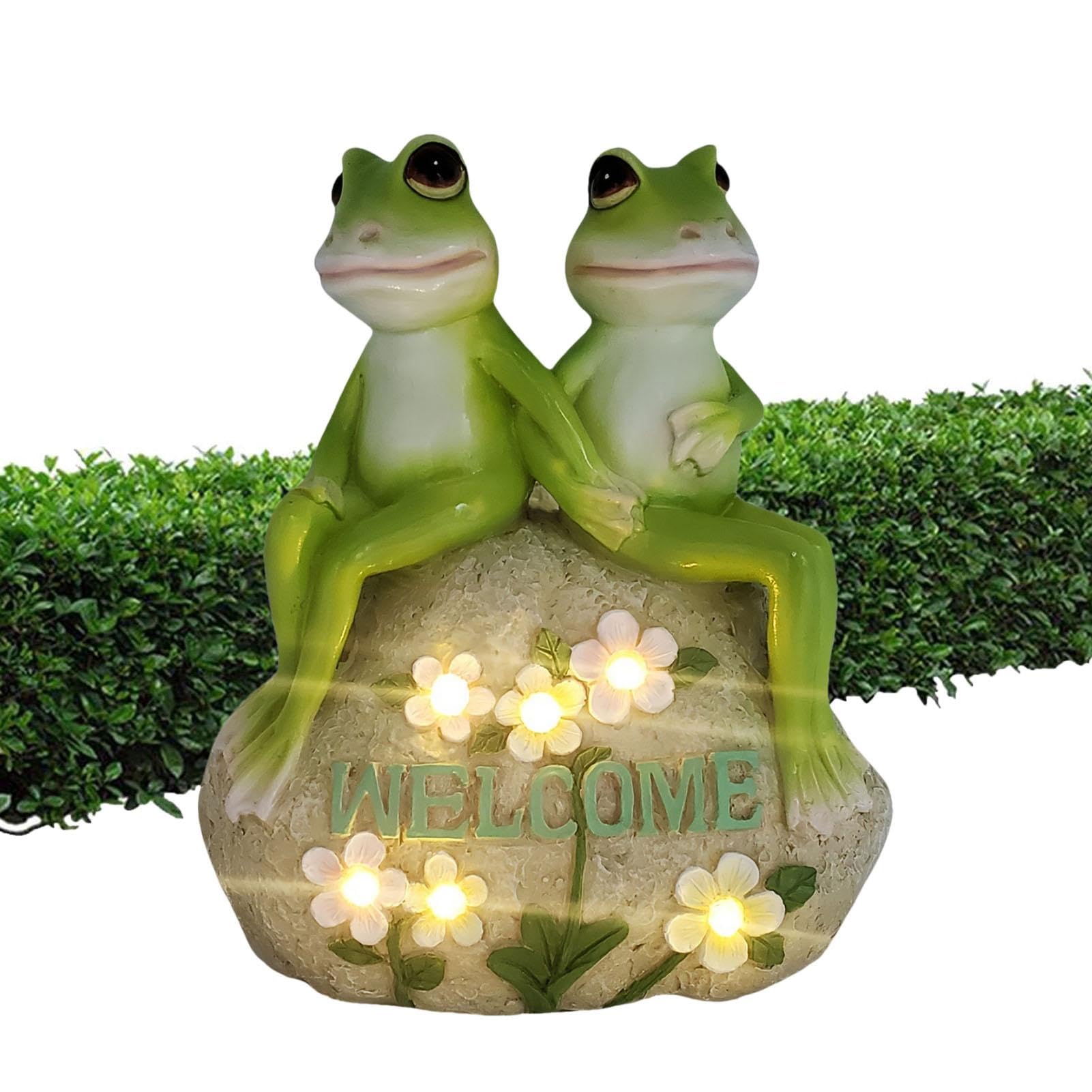Lampe solaire grenouille pour jardin et décoration d'extérieur étanche