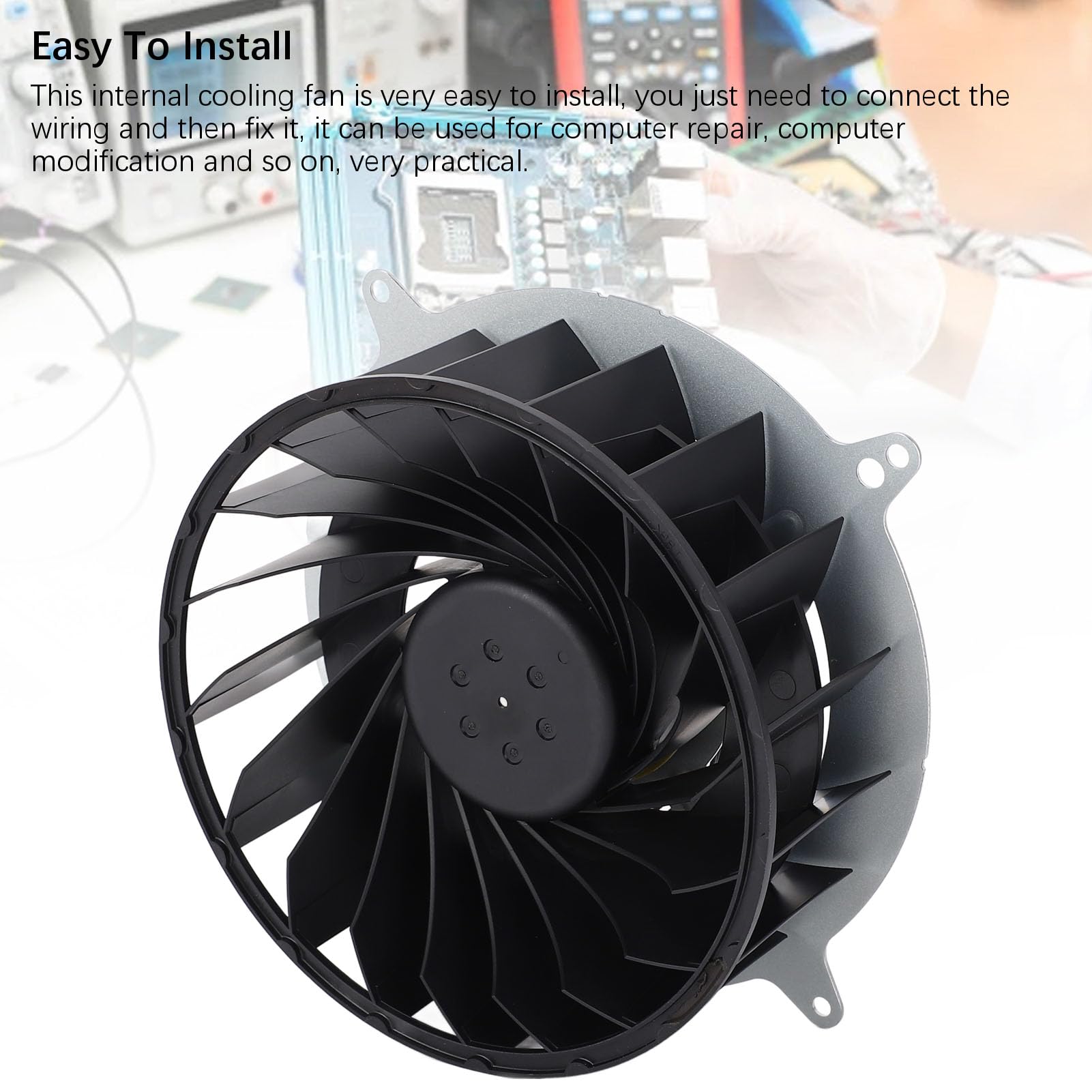 Ventilador de Refrigeración Interno, Ventilador de CPU Bajo Ruido 12047GS-12N-WB-0 12V 2.0A 18 Aspas para Serie de Computadora
