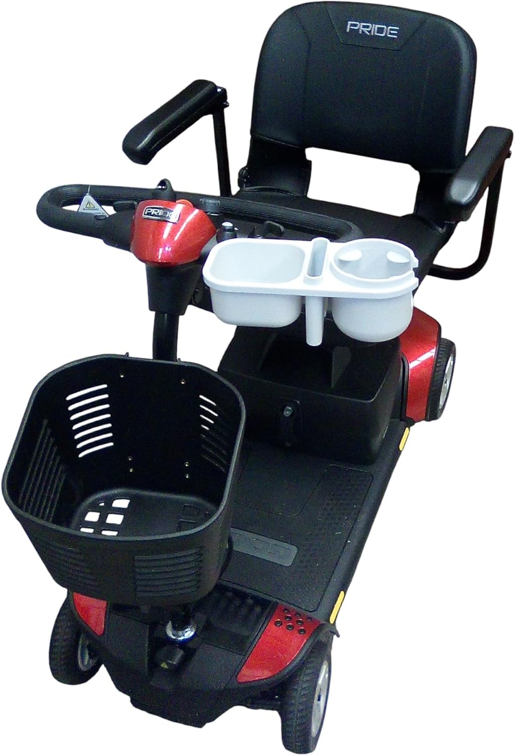 Universal Mobility Scooter Cup Holder with Phone Holder and Tray, Gray, Tiller Mount