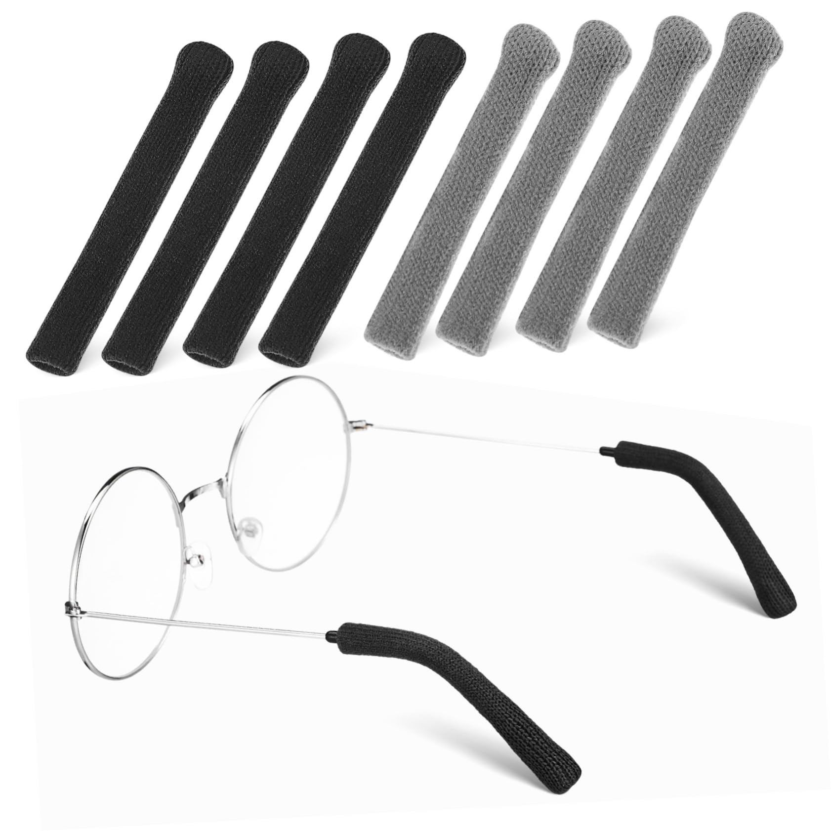 HOODANCOS Glasses Ear Cushion Leg Warmers 4 Pack Stretchy Eyeglass Retainers Soft Temple Glasses Straps Universal Size