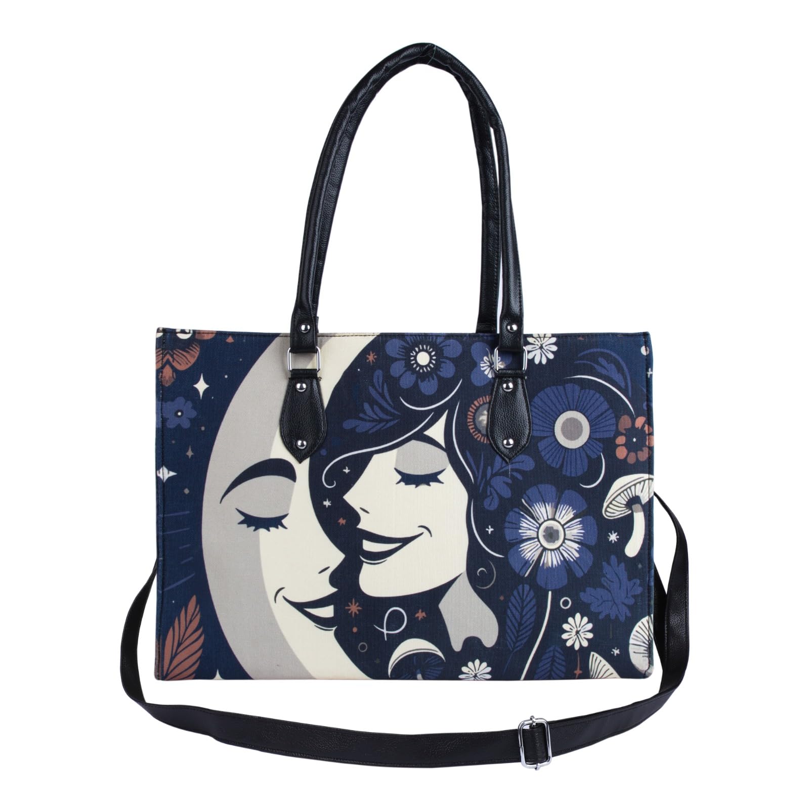 Laptop Bag for Women Waterproof Lightweight Cotton Canvas,Leather 15.6 Inch Computer Tote Bag Business Office Bag Large Capacity Handbag Shoulder Bag Professional Office Work Printed Bag (B0D7TDWWBB) Amazon Price History, Amazon Price Tracker