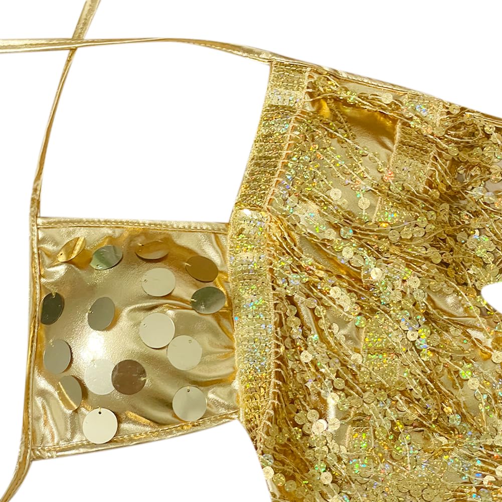 Filles Vêtements de Danse étincelants Enfants Paillettes Robe de Danse à Franges Performance Costume de Bal Enfants Salsa Tango Latin Vêtements de Danse (Tailles Plus Petites)