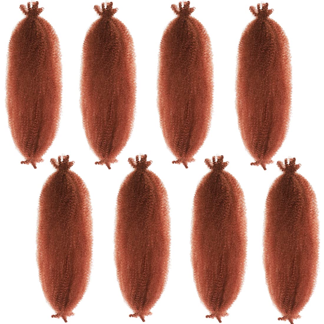30 Inch Pre-Separated Springy Afro Twist Hair 8 Packs Ginger Pre-Fluffy Natural Curls are Perfect for Marley Crochet Hair Suitable for Black Women (350#, 30 Inch (Pack of 8))