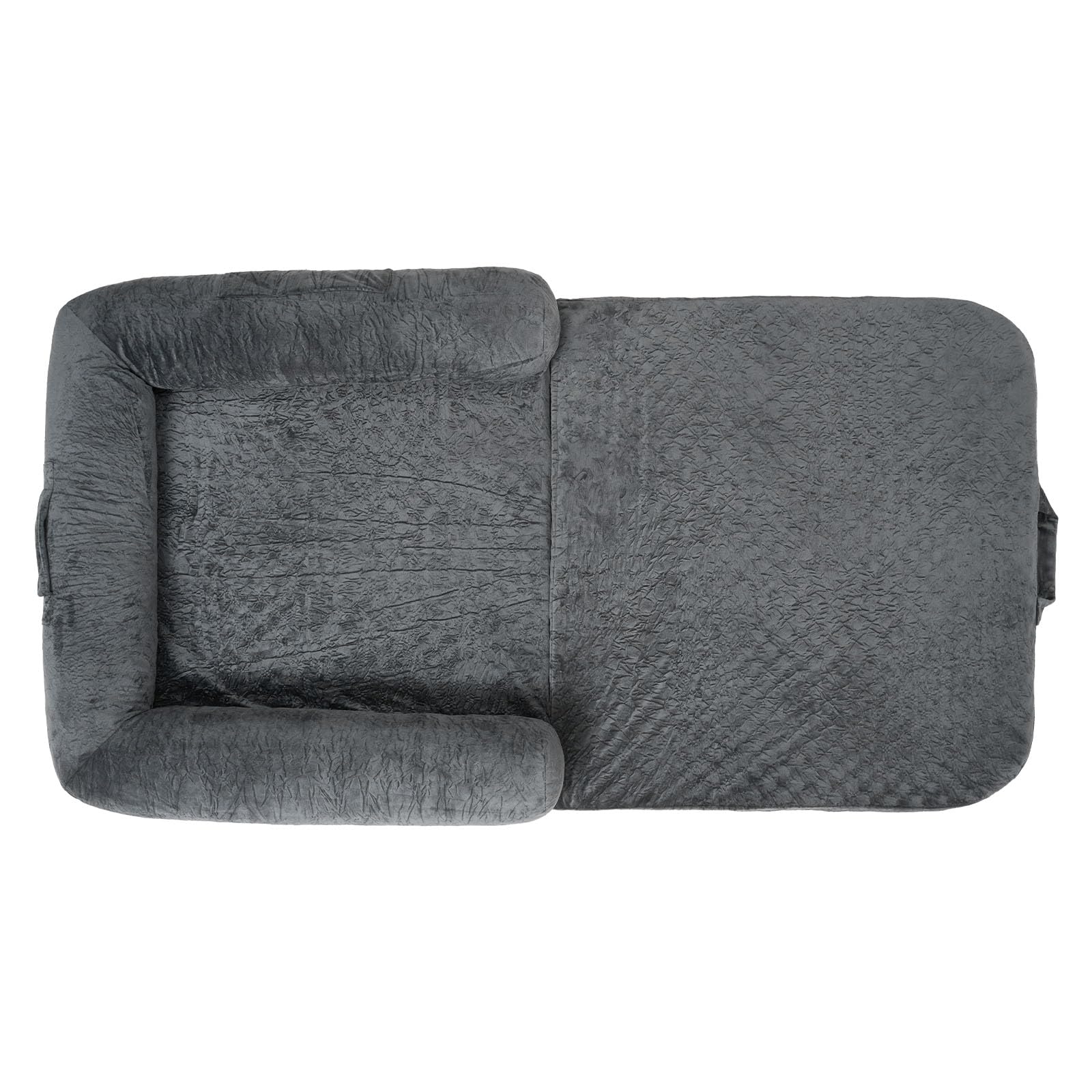 VEVOR Cama para Perros Rectangular, 179 x 95 x 22 cm, Ortopédica, de Espuma Viscoelástica, Tamaño Humano, con Bolsillo Lateral, Asa y Cremallera, Funda Extraíble y Lavable a Máquina, Gris Oscuro