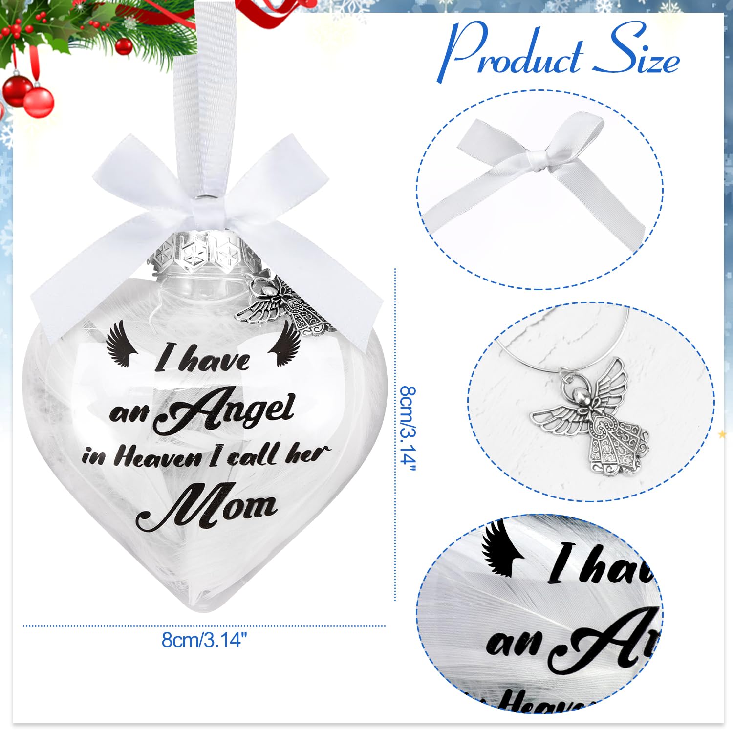 HOWAF Mum Memorial Christmas Bauble, I Have an Angel in Heaven - Image 2